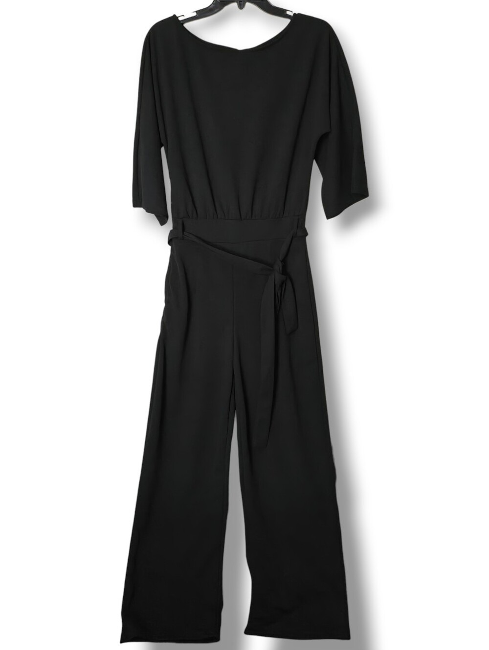 Boutique Black Belted Jumpsuit - Size Small